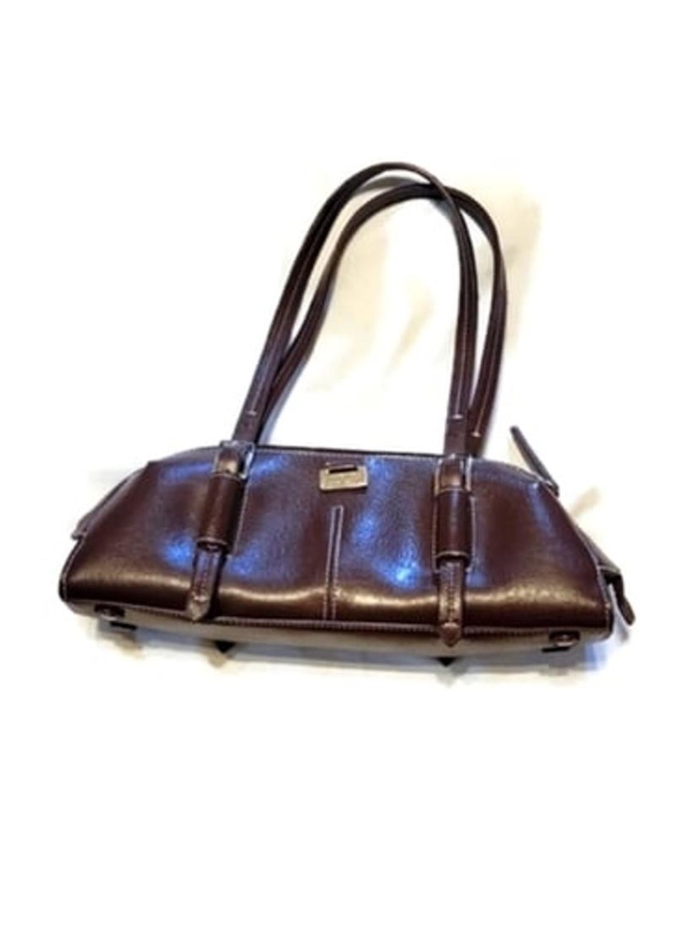 EUC/VTG • Kenneth Cole Brown Baguette Faux Leather Shoulder Bag